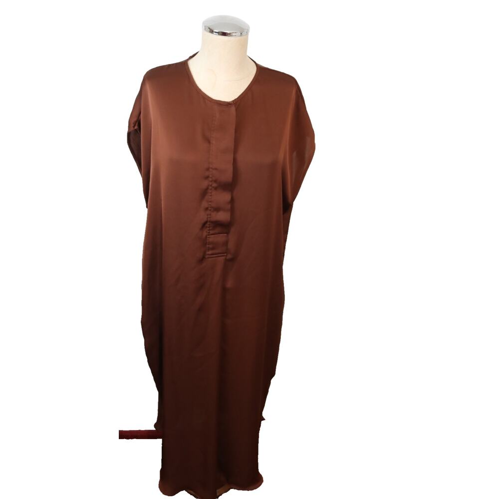 H&M Brown Small Dress Midi Classic Lightweight Flowy (65)